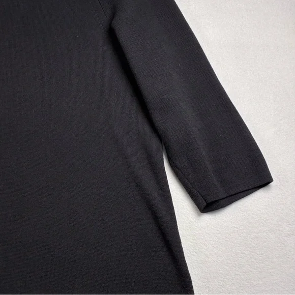 SOLD Lands’ End Black Turtleneck Sweater Tunic Pullover 100% Cotton 1X Side Slit - Picture 5 of 6